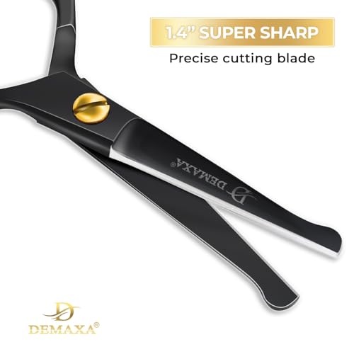 Premium 4.2 Blunt Tip Professional Mustache Scissors Beard Scissors for Men with Slanted Tweezers 1 Mustache Comb 1 Beard Comb & Pouch – Beard Trimming kit & Mustache Kit - color: 4.2" Blunt Tip Black With Tweezer