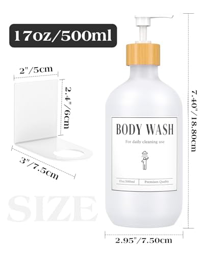 Luxspire Shampoo and Conditioner Dispenser, Shower Soap Dispenser Wall Mounted 3 Sets Plastic Bottles Bamboo Pump, 17OZ Shampoo and Conditioner Bottles for Bathroom, Shower Wall and Hotel, White - color: Matte White