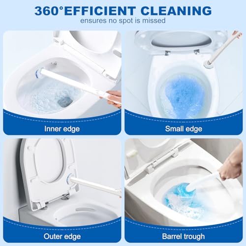 64Pcs Toilet Wand Refills, 5X Power Disposable Toilet Bowl Cleaners Scrubber Pads, Upgraded Cleaning Formula Disposable Wand Heads Compatible with Clorox and Most Standard Handles - size: 1 Count (Pack of 64)