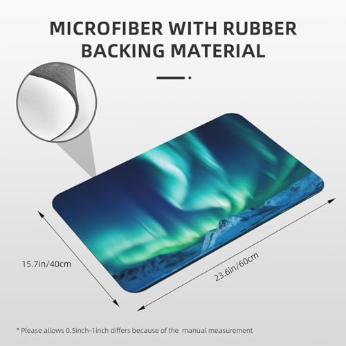 Stone Bath Mats for Bathroom Diatomaceous Earth Bath Mat Super Absorbent Floor Mat Northern Lights Stone Drying Mats Quick Drying Diatomite Shower Mat for Bathtub Pad 15.7x23.6in - color: Northern Lights