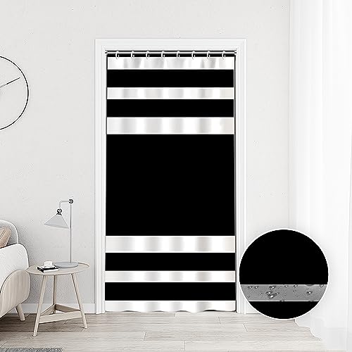 48x72inch Fabric Polyester Striped Shower Curtain Black and White Stripes Modern Minimalist Artwork Bath Curtain for Home Concise Bathroom Bathtub Liner with Hooks Waterproof - color: Black White, size: 48"W x 72"L (Pack of 1)