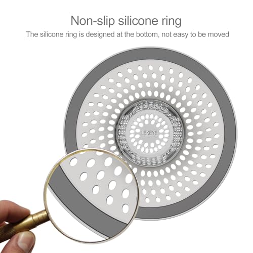 LEKEYE Shower Drain Hair Catcher/Bathroom Drain Cover/Bathtub Drain Strainer/Shower Stall Drain Protector(Pearl Chrome) - color: Pearl Chrome