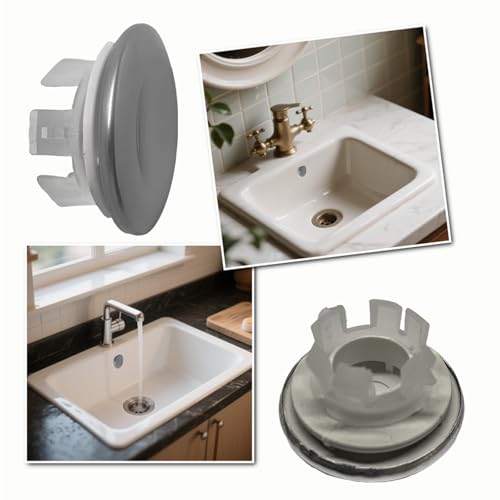 6 Pack Stainless Sink Basin Overflow Ring,Sink Overflow Ring Stainless Steel Round Drain Cover,Basin Trim Ring Insert in Hole Round Caps for Home,Sink,Bathroom,Kitchen - color: 2-layer Concave