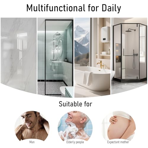 Back Scrubber Shower Bathtub Tub Body Bath Cushion Back Lumbar Support - Silicone Ergonomic Extra Large Thick Soft Seat Paded Non-Slip Suction Cups Relaxing Spa Exfloating Scrubber Mat Black - color: Black