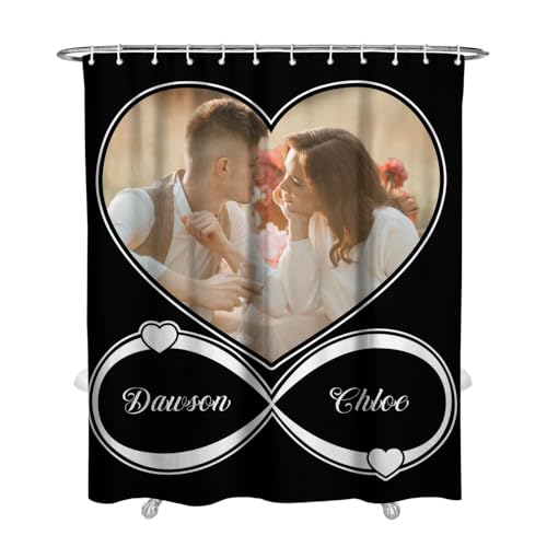 Personalized Shower Curtain Set Custom Photo Shower Curtains Modern Minimalist Home Bathroom Curtain Decor with 12 Hooks 72 Inch Wide * 84 Inch High - color: 1 Photo-2, size: 72"W x 84"L (Pack of 1)