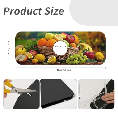 Faucet Fast Absorbent Pad - Colorful Fruit Apple Orange Banana , Suitable For Kitchen, Bathroom, Island And Other Scenes - color: Colorful Fruit apple orange banana