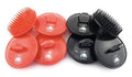 G.B.S Easy to Hold Hair Scalp Shampoo Brush Scrubber, 4 Black, 4 Red, Pack of 8 - color: 4red/4blk