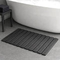 Premium Foldable Stone Bath Mat - Ultra Absorbent Quick Drying Compact Easy to Store & Clean Non-Slip Diatomaceous Earth Bath Shower Mat (Dark Grey) - color: Dark Gray