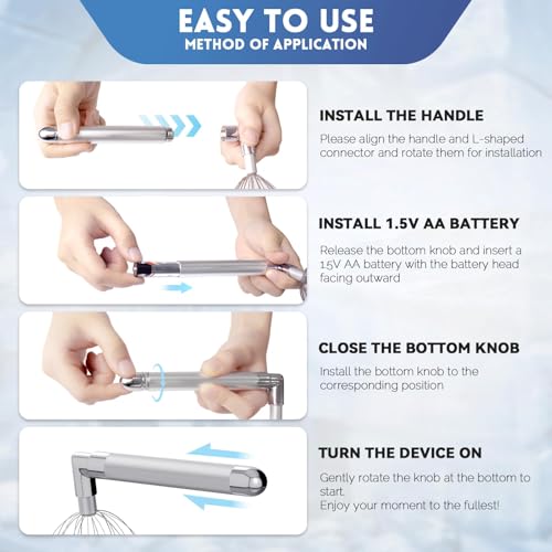 Head Massager Scalp, Vibrating Electric Scalp Massagers for Stress Relief | Battery Powered Head Scratchers Massager Whisk Hair Massage Relax Tool with 20 Metal Fingers, ldeal Gift for Women & Men - color: Silver Gray