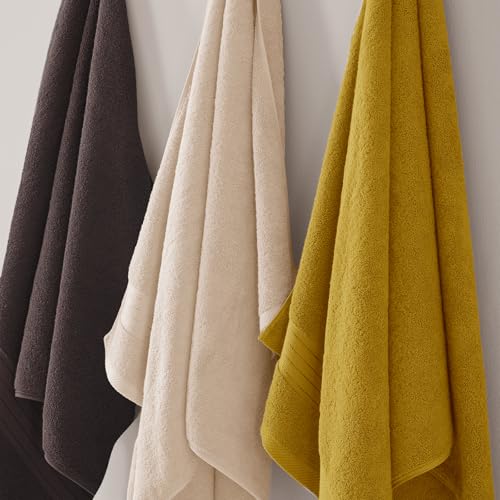 COZYART Beige Bath Towel Set, Turkish Cotton Hotel Large Towel Bulk for Bathroom, Thick Bathroom Set of 6 with 2 Bath Towels, 2 Hand Towels, 2 Washcloths, 650 GSM - color: Beige, size: 6 Piece Towel Set