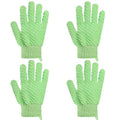 Exfoliating Bath Gloves 2 Pairs - Heavy Texture Body Scrub Gloves for Shower, Spa, Massage and Body Scrubs, Dead Skin Remover, Washing Gloves with Hanging Loop(Light Green) - color: Green2