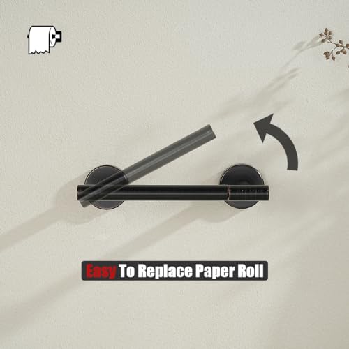 JQK Bronze Toilet Paper Holder, Double Post Pivoting Tissue Holder Wall Mount, 304 Stainless Steel Hold Mega Rolls, Oil Rubbed Bronze, TPH150-ORB - color: Oil Rubbed Bronze