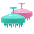 HEETA Scalp Massager Hair Growth 2-Pack, Soft Silicone Scalp Scrubber Shampoo Brush for Exfoliation Dandruff Removal Head Massage Stress Relax, Wet & Dry Use for Women Men Thick Thin Curly Hair Care - color: 01- Pink & Green