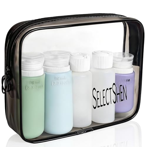 Travel Bottles for Toiletries TSA Approved Travel Size Containers BPA Free Leak Proof Refillable Liquid Silicone Squeezable Travel & HDPE Translucent Flip Top Bottles (Silicone & HDPE Flip Top) - style: Silicone & HDPE Flip Top