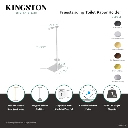 Kingston Brass CC8002 Claremont Freestanding Toilet Paper Holder, Polished Brass - color: Polished Brass