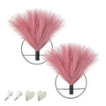 Pretty Jolly Boho Wall Art, Hanging Artificial Pampas Display, 2 Pack - Living Room, Bedroom, Bathroom, Dining Room - color: 21-pampas-DarkPink - Black Ring, size: S 7.8inch (Black Ring)