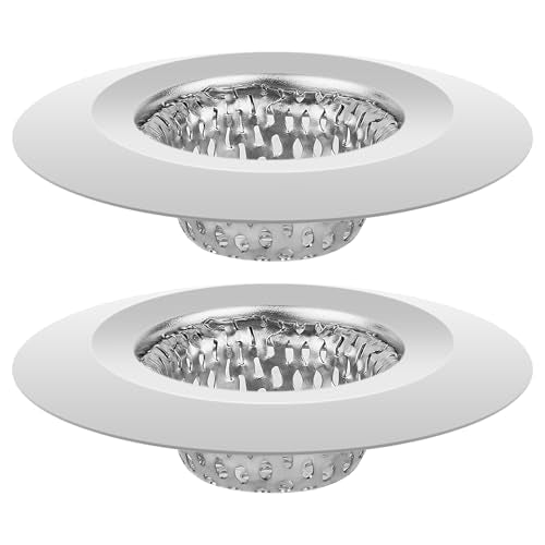 ChefBee Bathroom Sink Drain Strainer - 2PCS 1.22” Stainless Steel Bathtub Shower Tub Drain Cover Hair Catcher, Anti-clogger Filter Plug for Mop Pool, Utility Washbasin, RV Sink