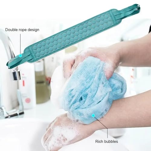 3PCS Bath Exfoliating Set – Loofah Sponge, Bath Glove & Exfoliating Washcloth for Shower & Spa - Blue - color: Blue