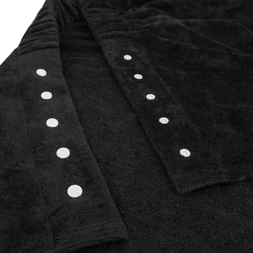Super Absorbent Quick Dry Spa Bath Wrap Shower Skirt and Hair Drying Turban - 2pc Set (One-Size, Black) - color: Black