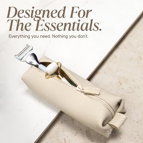 TOOLETRIES The Koby Dopp Kit Toiletry Bag – Mini 8.5" x 2.75" x 2", Sand | Compact silicone leak-resistant travel toiletry bag with a heavy-duty zipper that's easy to clean. - color: Sand, size: Mini 8.5” x 2.75” x 2”