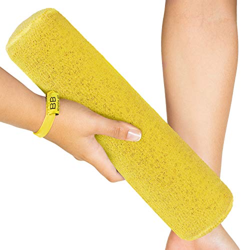 Back Scrubber for Shower - Beautiful Bod Patented 13-Inch Exfoliating Loofah with Built-in Handle, Easily Reaches Entire Back, Full Body Shower Scrubber for Back Washing, Exfoliation & Skin Smoothing - color: Sunshine Yellow