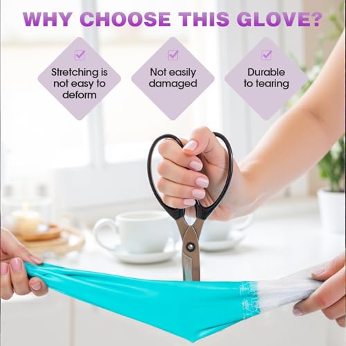 Elgood Reusable Long Dishwashing Cleaning Gloves with Latex Free, Long Cuff,Cotton Lining,Kitchen Gloves 2 Pairs,Purple+Blue Large - color: Long Cuff-purple+blue, size: Large (Pack of 2)