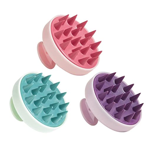 Hair Scalp Massager Silicone Scalp Scrubber Shampoo Brush for Hair Growth/Dandruff Removal,Head Massager Exfoliator Scalp (1x Green-) - color: 1x Green-
