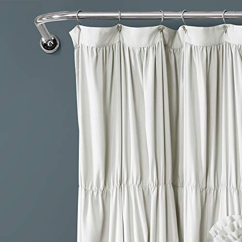 Lush Decor Serena Shower Curtain, 72" W x 72" L, Light Gray - Ruffled Bathroom Curtain - Gray Fabric Shower Curtains - Coquette Decor - color: Light Gray