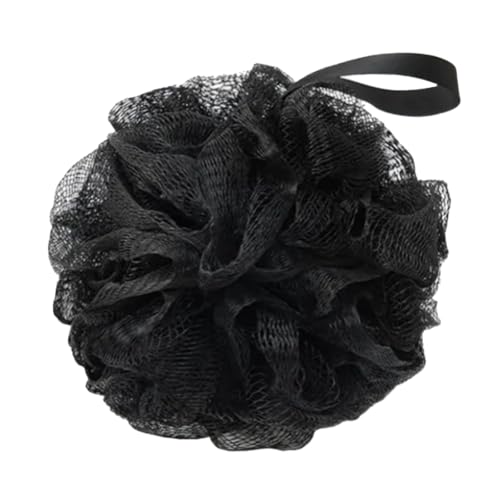 Loofah Sponges for Shower,Exfoliating Cleaning Bath Loofa Body Scrubber Balls for Women Men Washing(1 pcs,Black) - color: Black, size: 1 Count (Pack of 1)