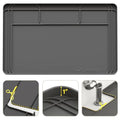 Under Sink Mats for Kitchen Waterproof, 34" X 22" Or Smaller Cut to Fit Under Sink Drip Tray for Kitchen Bathroom Cabinets, Silicone Liner Hold Up to 3.3 Gallons Liquid - Grey - color: Gray