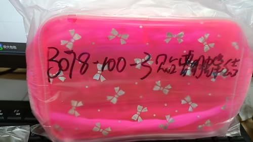 Waterproof Makeup Bag with Silver Stars, Pink Clear Cosmetic Pouch, 7x2.3x4.7 Inches, TSA Approved Travel Toiletry Organizer, 2 Pack (Bow+Pink) - color: Bow+Pink