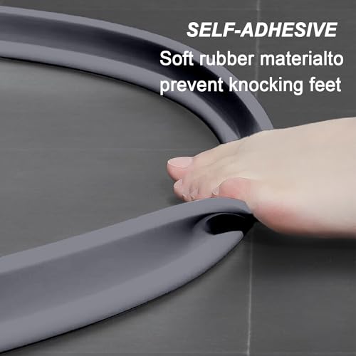 Water Dam for Sink Shower Tub Threshold Water Barrier Collapsible Water Stopper Barrier Water-Blocking Splash Guard Suitable (Heart - 1.18'' H - Gray, 78 Inch) - color: Heart - 1.18'' H - Gray, style: 78 Inch