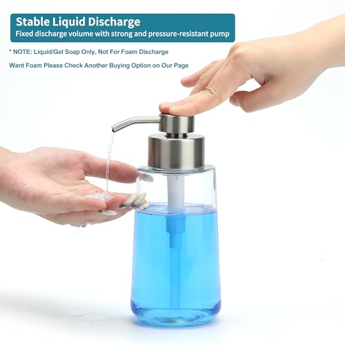 Soap Dispenser, Glass Hand Soap Dispenser with Rust Proof Pump, 16oz Liquid Soap Container with Waterproof Labels, Dish & Hand Soap Pump for Bathroom, Kitchen, Brushed Nickel, Pack of 2 - color: Brushed Nickel