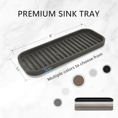 Gosmol Silicone Sponge Holder for Kitchen Sink - Soap Tray 2 Pack Brown | Kitchen soap tray, sponge tray, sink organizer, dish caddy; soap holder, soap dispenser, scrubber, spoon holder, accessories - color: Brown