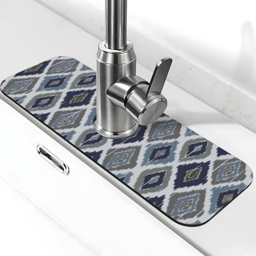 Boho Retro 15" X 5.5" Kitchen Sink Splash Guard Faucet Faucet Guard Draining Mat Sink Splash Guard Faucet Kitchen Bathroom - color: Boho Retro