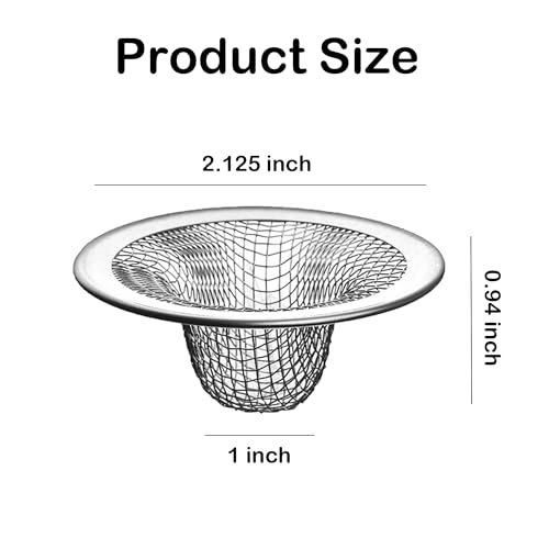 10PCS Mesh Sink Drain Strainer Hair Catcher, 2.125'' Stainless Steel Slop Basket Filter Trap, Bathtub Sink Drain Screen Filter Cover Mesh Bathroom Bathtub RV Laundry Lavatory Balcony Utility - size: 2.125''