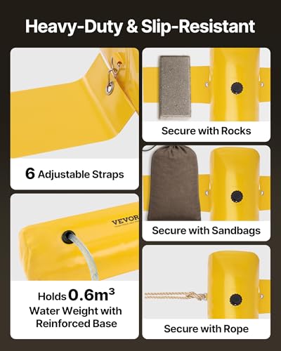 Flood Barrier, Flood Bags, Sandbag Alternative, Water Barrier for Flooding with Great Waterproof Effect, Reusable PVC Water Diversion Tubes, Lightweight Flood Barriers for Home, Door, Garage - style: 12ft (L) *12(h)