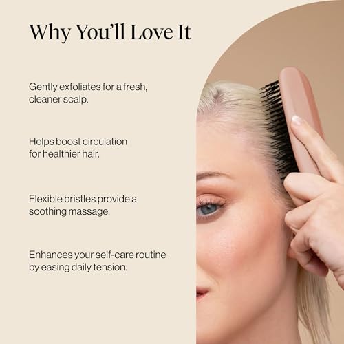 Kitsch Scalp Renewal Brush - Exfoliating & Scalp Massager for Hair Growth, Gentle Head Massage Brush to Remove Buildup, Boost Circulation & Relaxing Head Scrubber for Washing Hair - Terracotta - color: Terracotta
