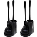 Casaphoria Toilet Plunger and Bowl Brush Combo for Bathroom Cleaning,Bathroom Accessories, Dark Black, 2 Sets - style: Long_handle(2 Sets)