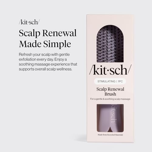 Kitsch Scalp Renewal Brush - Exfoliating & Scalp Massager for Hair Growth, Gentle Head Massage Brush to Remove Buildup, Boost Circulation & Relaxing Head Scrubber for Washing Hair - Soft Violet - color: Soft Violet