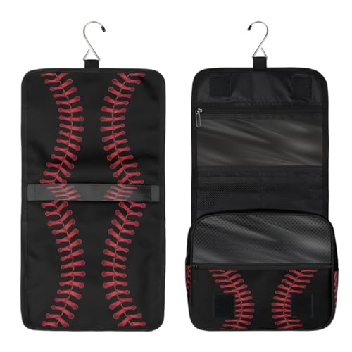 Travel Hanging Toiletry Bag for Women Men Black Baseball Cosmetic Bag Waterproof Makeup Organizer for Accessories, Shampoo, Full Sized Container, Toiletries for Bathroom Shower - color: E 06