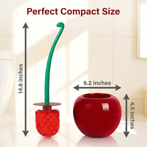 Toilet Bowl Brush with Holder Set: 360°Under Rim Toilet Scrubber 2pcs for Daily Home Cleaning-removes 99% of Stains in 30 Seconds with Zero Residue