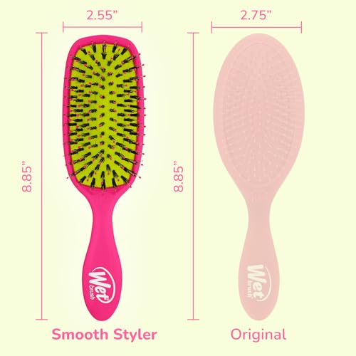 Wet Brush Shine Enhancer Hair Brush, Pink - Exclusive Ultra-soft IntelliFlex Bristles - Natural Boar Bristles Leave Hair Shiny And Smooth For All - For Women, Men, Wet And Dry Hair - color: Pink, size: 1 Count (Pack of 1)