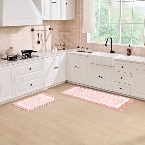 CozeCube Bath mats for Bathroom Non Slip, Fluffy Absorbent Microfiber Bath mat Washable, Aesthetic Bathroom Rugs, Small Blossom Pink Bath mat, Blossom Pink, 24" x 16" - color: A-blossom Pink, size: 2' x 1'4" (Rectangular)