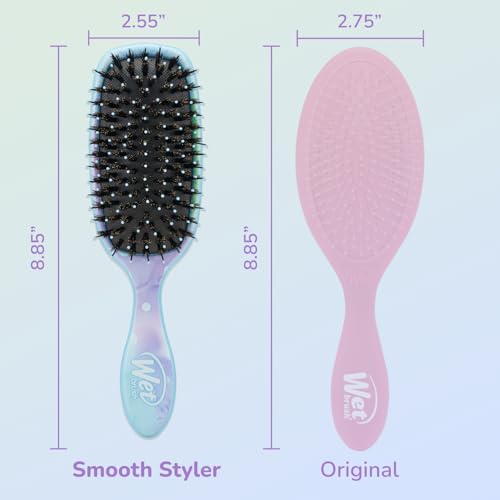Wet Brush Shine Enhancer Paddle Hair Detangler Brush with Soft & Natural Boar Bristles | Infused with Argan Oil for Smooth, Shiny Hairs | Gentle on Wet or Dry and All Hair Types - color: Color Wash Splatter, size: 1 Count (Pack of 1)