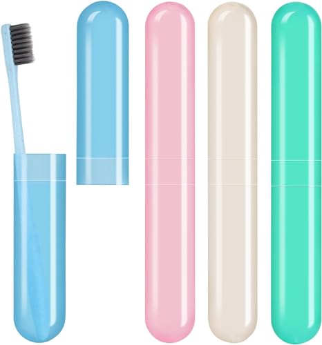 AIAG 8 Pack Toothbrush Cases Travel Toothbrush Holder Portable Toothbrush Container Case Plastic Toothbrush Carrier Cover Case for Traveling, Bathroom, School, Home, Camping