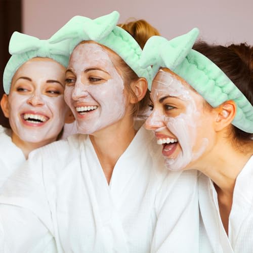 Semato Bachelorette Party Favor Set Bride and Bridesmaid Spa Headband Skincare Headbands for Women Gifts and Party Supplies (green) - color: green
