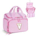 YOOLIFE Birthday Gifts 8-16 Years Old Girl Gifts Trendy Stuff, Pink (V) | Initial Hanging Toiletry Bag for Teen Girls, Birthday Gifts for 5 6 7 8 9 10 11 12 13 14 15 16 17 Year Old Girl - color: Pink, style: V