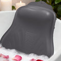 Bath Pillow for Tub, Adjustable Silicone Bathtub Pillows for Head and Neck, 0"–2.3" Neck Support, 34 Suction Cups, Easy to Clean, No Machine Wash Needed (Dark Gray) - color: Dark Gray