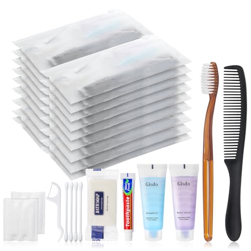 50-Pack Toiletry Kits - Personal Hygiene & Travel Kit for Men, Women & Charity - Disposable, Bulk Homeless Care Package Supplies - size: Pack of 50